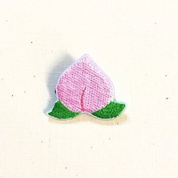 刺繍ブローチ　「桃」の画像