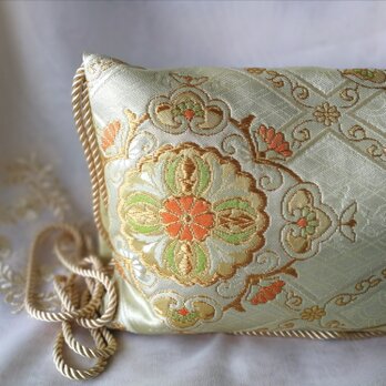 セール！ 国内からの発送☆きもの　帯　ヴィンテージ　ちょっとお出かけショルダーバッグ　フラップ☆　ペールライム