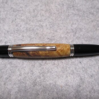 肥松（黒松）瘤　金襴杢　ガラスコート仕上げ　ノック式ギャツビーボールペン　の画像