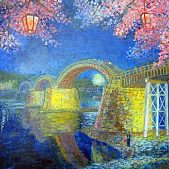 夜桜　『錦帯橋』の画像