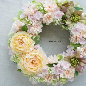 Spring Wreath ～桜～28cm（造花）の画像