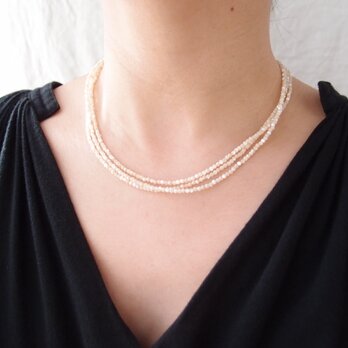 送料無料 【K14gf】マザーオブパール３連ネックレス・shell