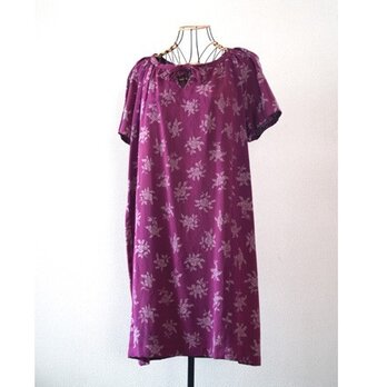 着物リメイク：紫のリボンワンピースの画像