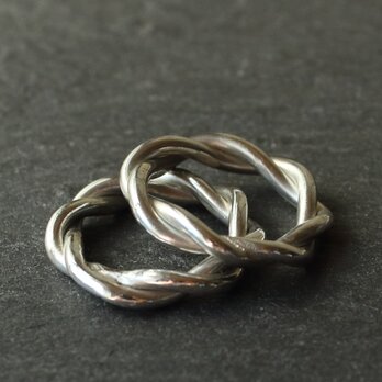 ◆錫 (スズ) × silver リング【Twist Tin Ring】の画像
