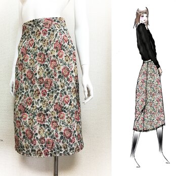 【1点もの・デザイン画付き】ゴブラン織り後ろファスナースカート（KOJI TOYODA）の画像