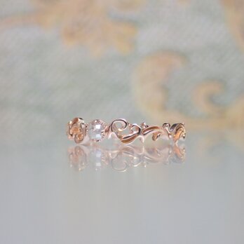 ローズカットダイヤモンド リング スノーホワイト （Arabesque Ring)の画像