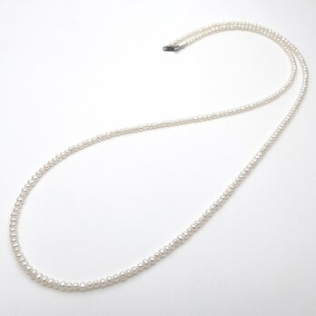 本真珠ロングネックレス 80cm ベビーパール 極小粒 3mm 淡水 卒業入学 結婚式 70cm 85cm 90cm 120cm