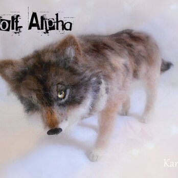 オオカミ　狼　ウルフ　羊毛フェルトの画像