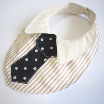 襟付きネクタイスタイ*ベージュ*