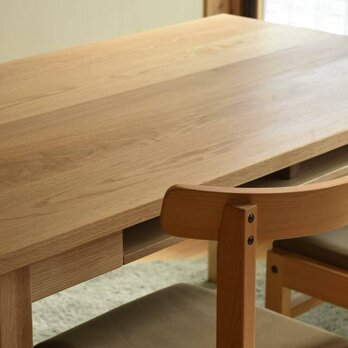 OAKオーク棚付きダイニングテーブルW140の画像