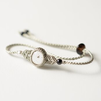 パイライトインクォーツ/シルクブレスレット