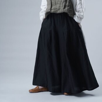 【wafu】Linen Pants 袴(はかま)パンツ/黒 b002k-bck1の画像