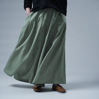 【wafu】Linen Pants 袴(はかま)パンツ/青磁鼠(せいじねず) b002k-snz1の画像