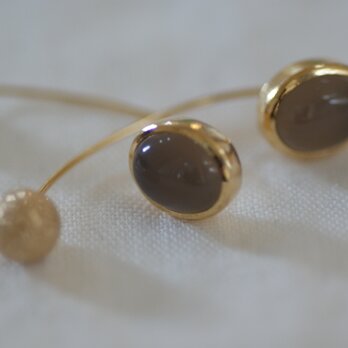 （再）colors グレーオニキスカーブピアス