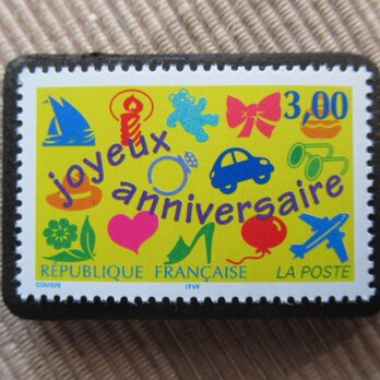 フランス　 切手ブローチ 6040の画像