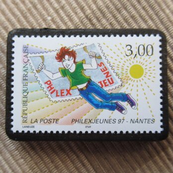 フランス　 切手ブローチ 6044の画像