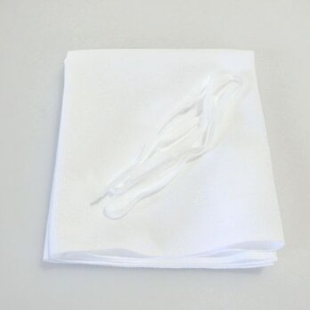 手作りマスク応援キット　白色　巾着袋の製作にも　晒生地とウーリースピンテープの画像