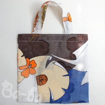 送料無料♪ばあば作、レトロな手さげバッグ（レトロ花柄・RB3)