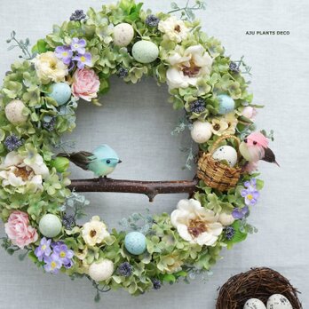 Easter Wreath ② 25cm（造花）の画像