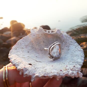 【12号】silver925 chrystal tumble ringの画像