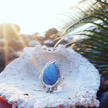 【14号】silver925 blue opal ringの画像
