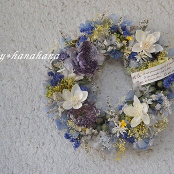 【母の日2020】ファンタジーブルーの花wreathの画像