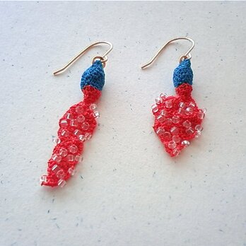 k14gf seed&petal ピアス／フックタイプ（red×blue）の画像