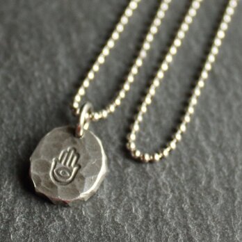 ◆錫 (スズ) × silver ネックレス【Stamped Tin Necklace #Mirium】の画像