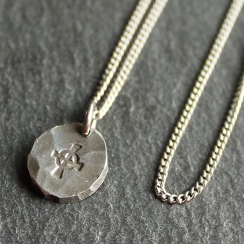 ◆錫 (スズ) × silver ネックレス【Stamped Tin Necklace #Cross】の画像