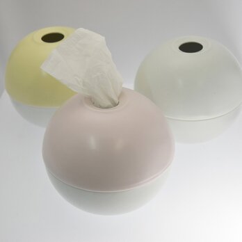 ティシュケース　ピンク　ティッシュボックス　陶器　磁器　おしゃれ　美しいモダンなデザイン　インテリア　清潔　パステルカラーの画像