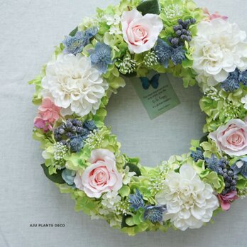 Wreath~to be happy~ 34cm （造花）の画像