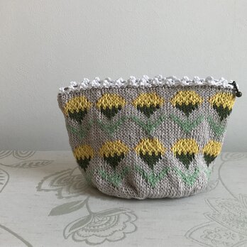 ポーチ　たんぽぽ（グレーバージョン）