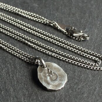 ◆錫 (スズ) × silver ネックレス【Stamped Tin Necklace #Fire】の画像