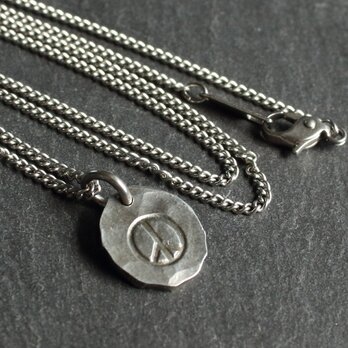 ◆錫 (スズ) × silver ネックレス【Stamped Tin Necklace #Pease】の画像