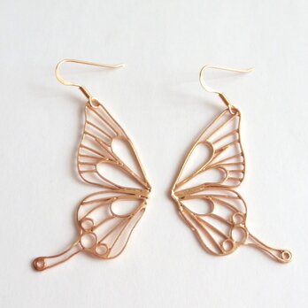 Butterfly(L) pierces / フックピアス / PINK GOLDの画像