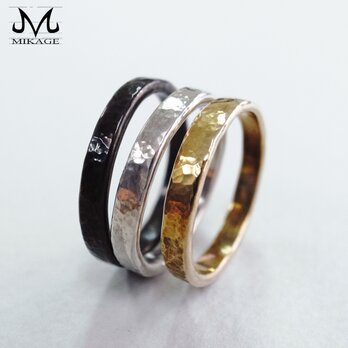 The Simplest Ring：銀９２５シンプルな槌目リング