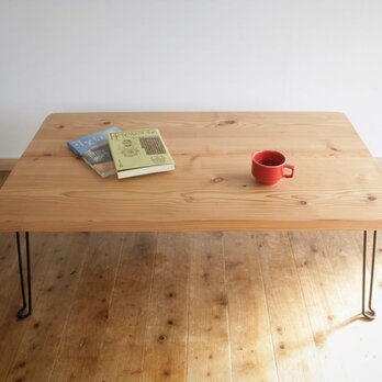 ローテーブル 天然無垢材みつろう仕上げ 一人暮らしや省スペースのワークデスクにの画像