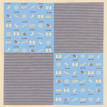 風呂敷　日本のかたち　チーフ　パスタ　ふろしき　 弁当箱包み　ブルー　綿100％　50cm幅の画像