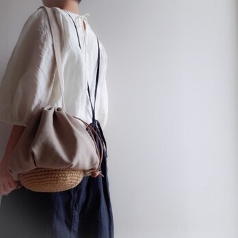 Drawstring bag Cottonlinen 【受注制作】の画像