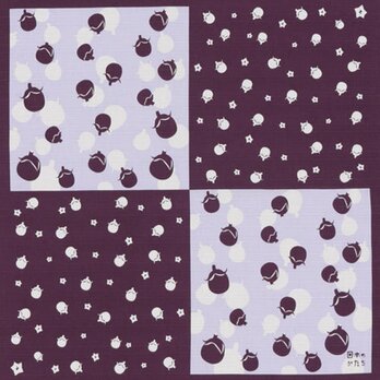 宮井風呂敷　日本のかたち　チーフ　賀茂なす　ふろしき 弁当箱包み　紫　綿100％　50cm幅の画像