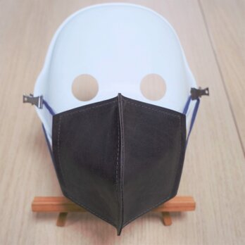 革マスク／カーフレザーとダブルガーゼの立体マスクの画像