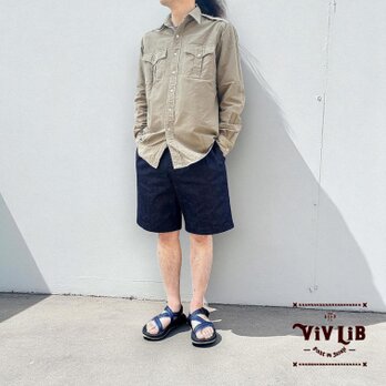 ・9.5oz・クラシックデザインのデニムハーフパンツ｜岡山セルビッチ使用の画像