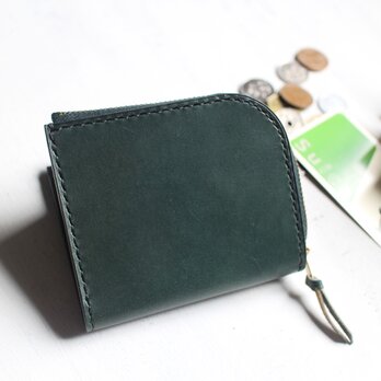 【一点物即納品】L字ファスナー小さい財布 ～イタリアンオイルレザー×栃木サドル～の画像