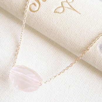 14KGF Pastel Stone Necklace (Rose Quartz) 【20％OFF】の画像