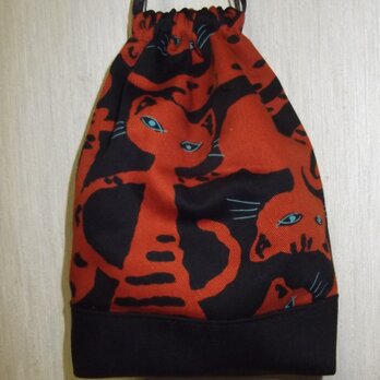 オレンジ猫のミニ巾着（送料無料）の画像