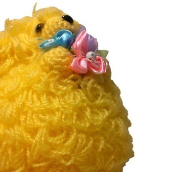 恋するわんちゃん♪結婚祝い!!犬の編みぐるみ人形♡トイプーL黄の画像
