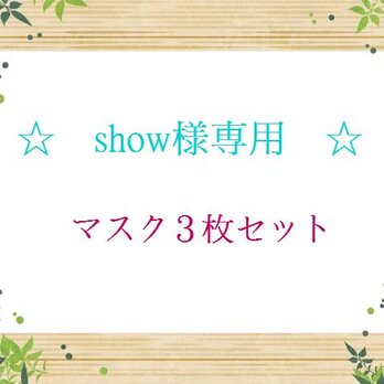 SHOW様専用♪　マスク３枚セット♪の画像