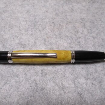 御蔵島柘植　瘤杢　椿油仕上げ　ノック式ギャツビーボールペン　希少材の画像