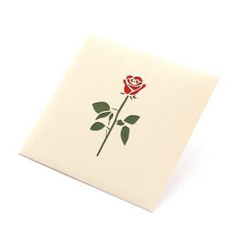 【切り絵のぽち袋】　薔薇・赤（大サイズ）　２枚セットの画像