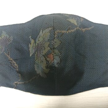 ML17　大島紬マスク（Lサイズ・ブルー花柄）の画像